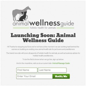 Coming-soon-page - Blogging tools by Animal Wellness Guide