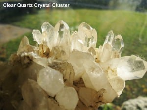 Clear quartz crystal cluster