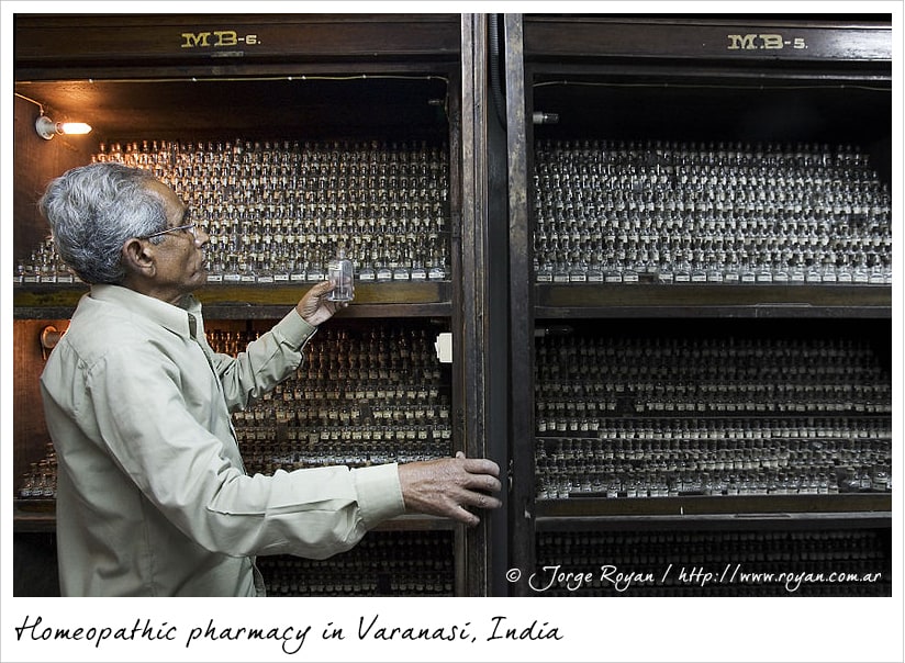 Homeopahic pharmacy in Varanasi, India