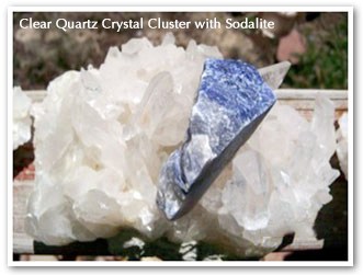 Quartz and blue sodalite
